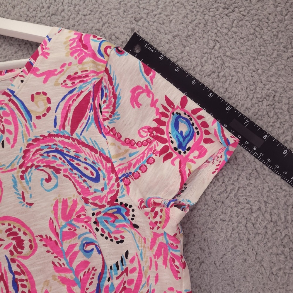 LILLY PULITZER Top Size XL Pink Etta Scoop Neck Coconut Flitting About - Picture 10 of 15